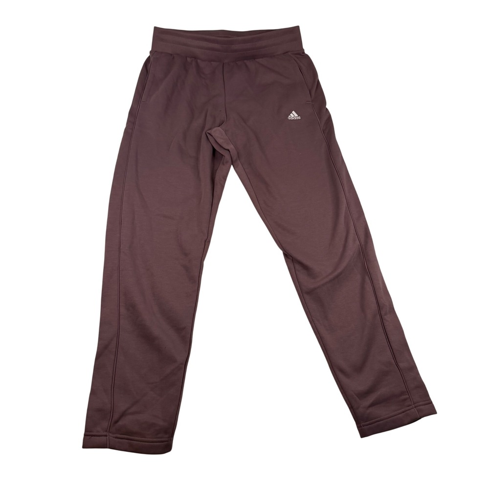 Adidas Womens Fleece Lined Jogger Sweatpants Plum Mauve Tapered Size Medium 2571